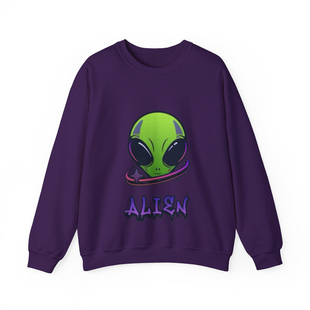Alien Graphic Sweatshirt | Unisex Alien Crewneck | Fun Outer Space Apparel | Perfect Gift for Science Fiction Lovers, Halloween, Unisex