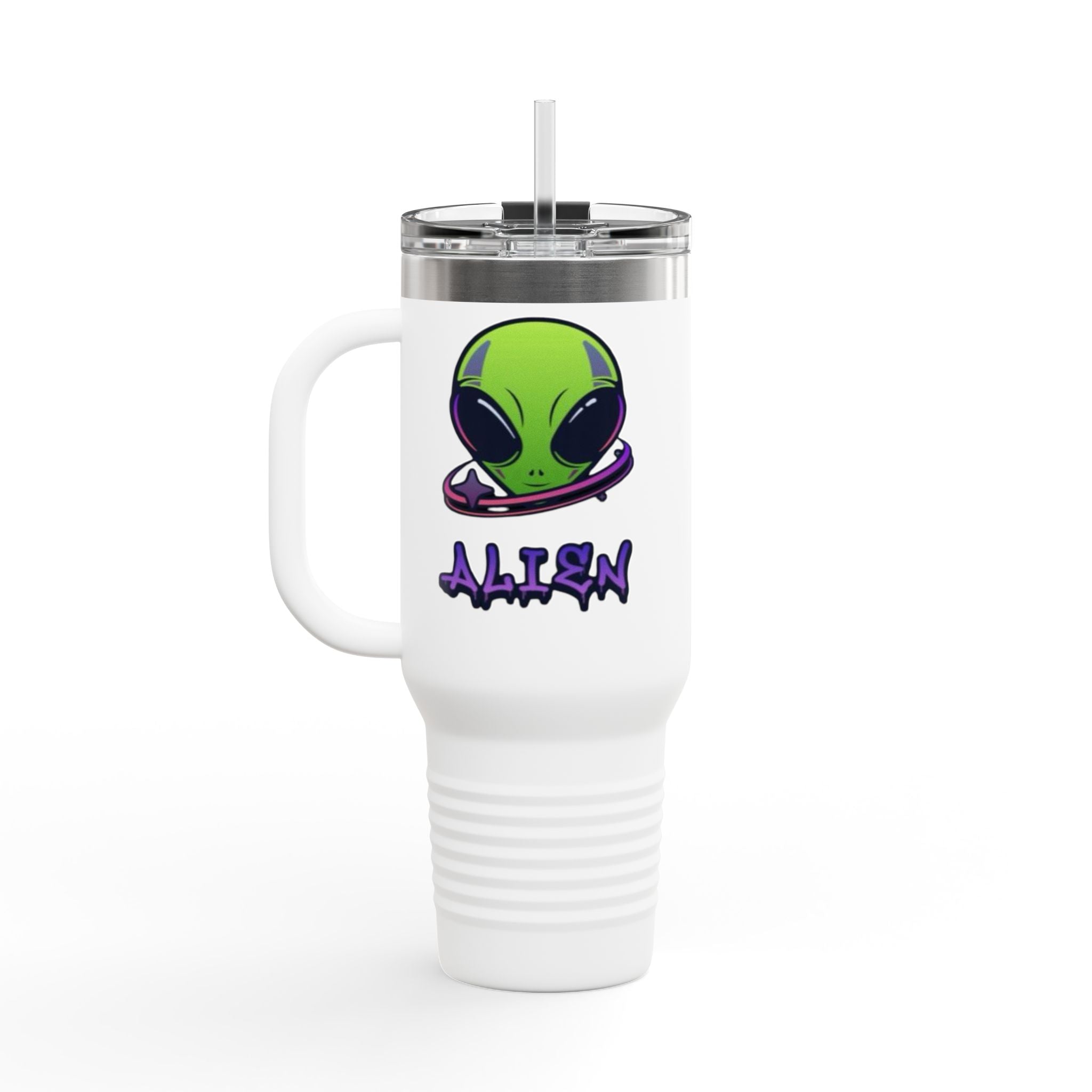 Alien Insulated Travel Mug, 40oz - Perfect for Road Trips, Gift for UFO Lovers, Unique Travel Gear