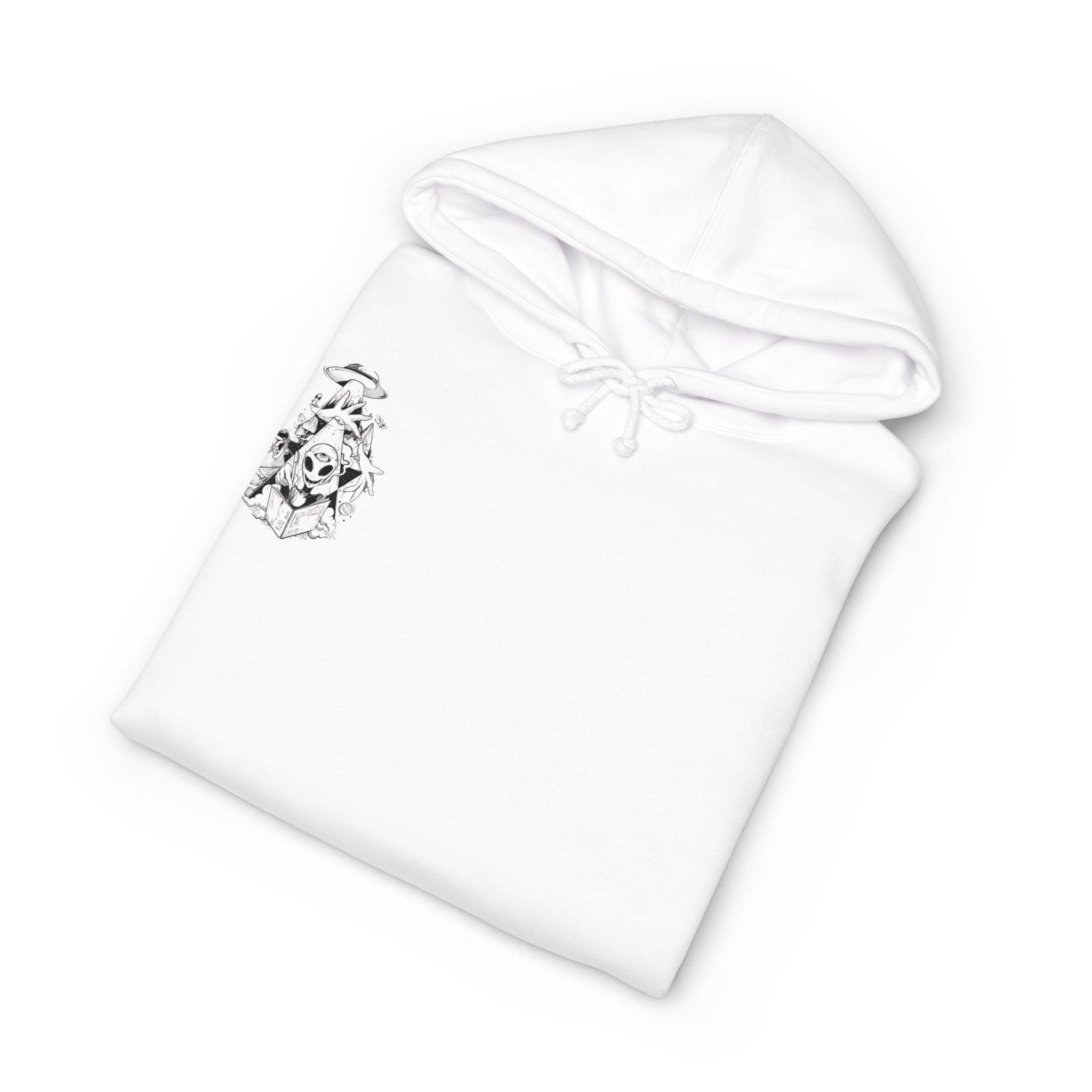 Mystical Alien Reader Hoodie — Occult Space Graphic Pullover