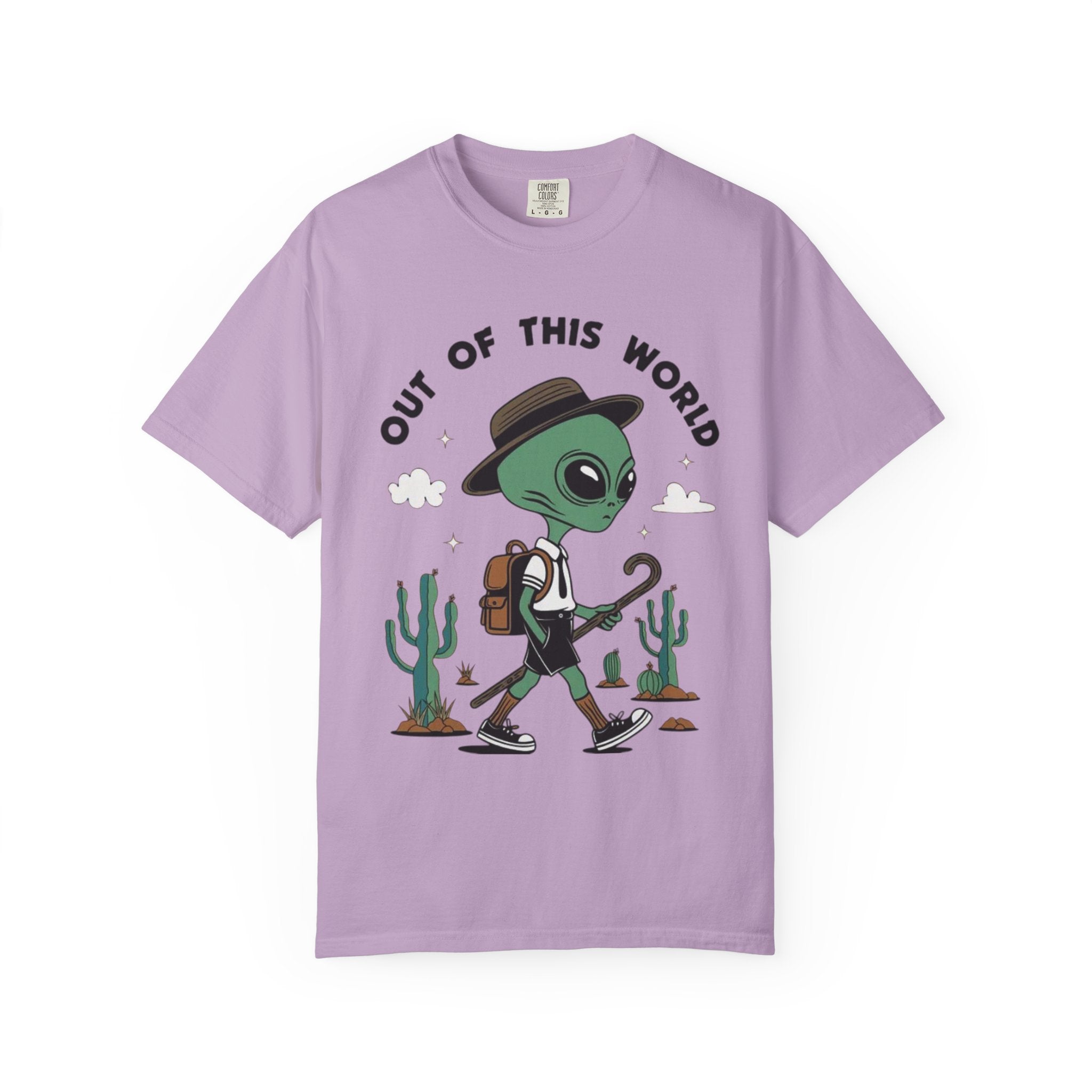 Out of This World Alien Graphic T-Shirt - Unisex Garment-Dyed Tee for Fun & Adventure Lovers