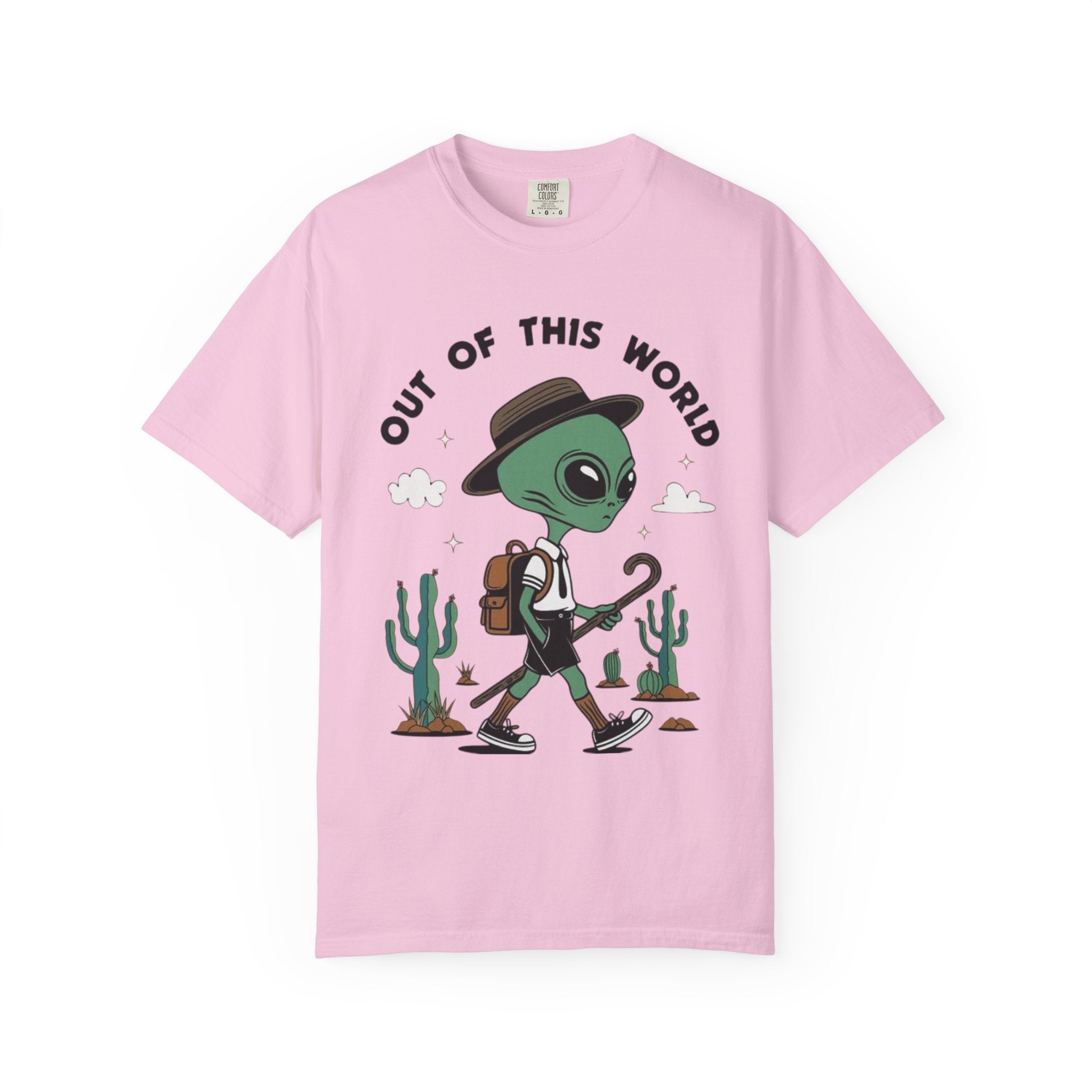 Out of This World Alien Graphic T-Shirt - Unisex Garment-Dyed Tee for Fun & Adventure Lovers