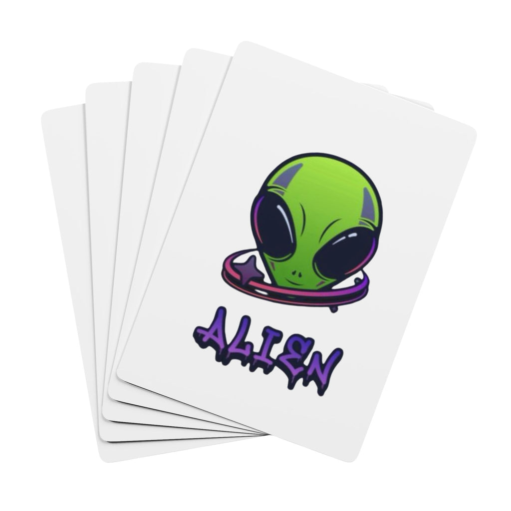 Alien-Themed Poker Playing Cards, Fun Game Night Accessories, Unique Gift for Poker Lovers, Sci-Fi Card Deck, Party Game Essentials