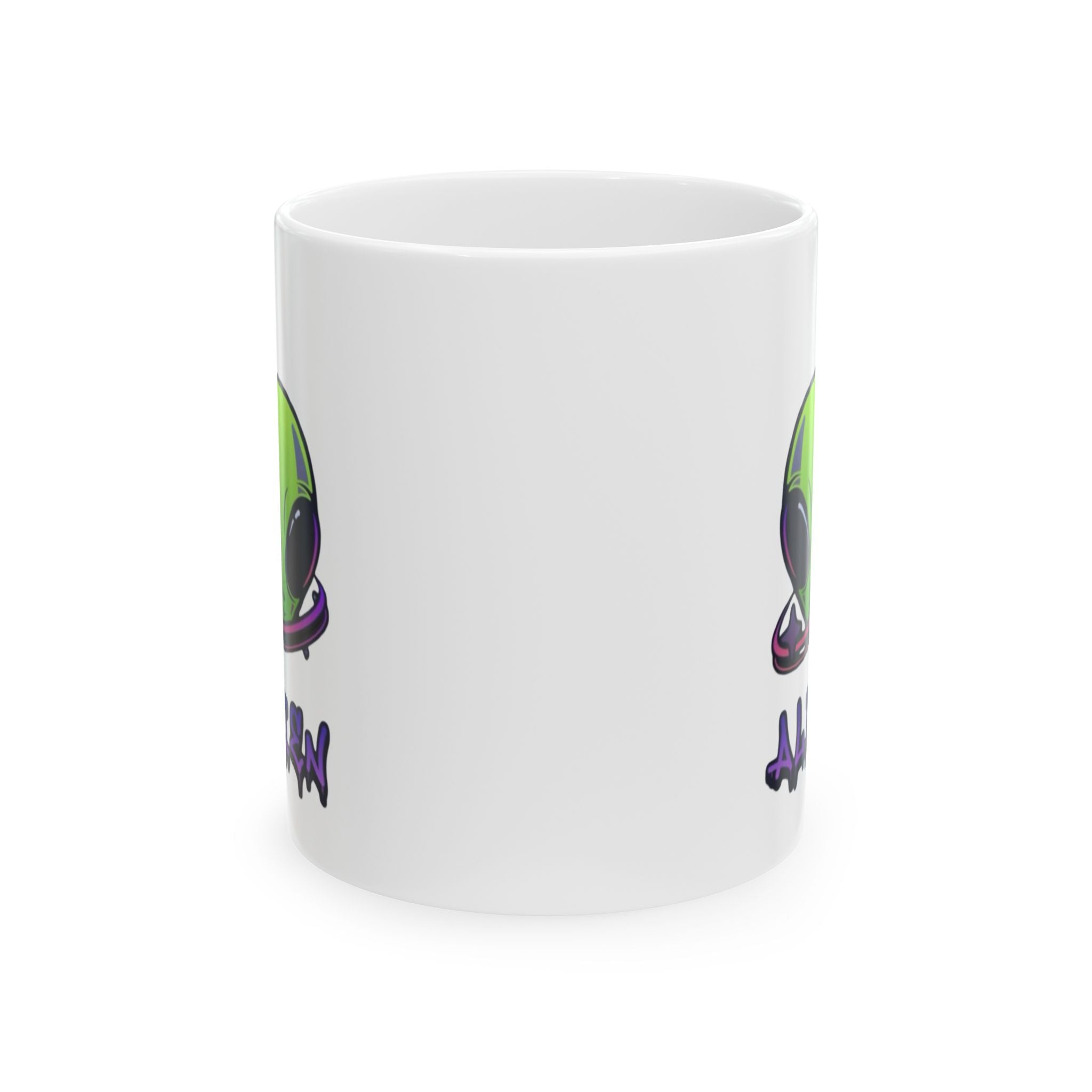 Funny Alien Graphic Ceramic Coffee Mug, Cute Space Lover Gift, Perfect for Birthdays, Holidays, or Everyday Use